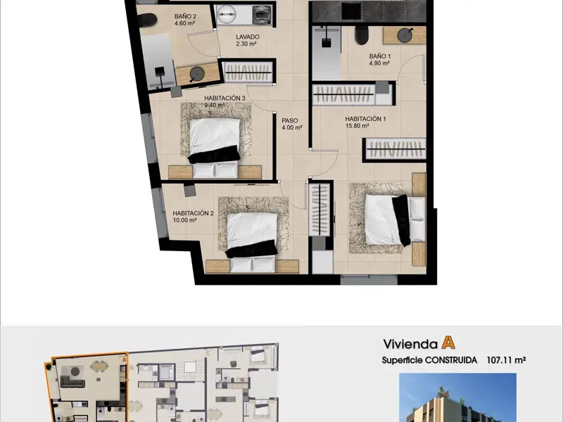 Apartamento de 3 dormitorios en Desconocido, Costa Blanca — foto 14 de 14