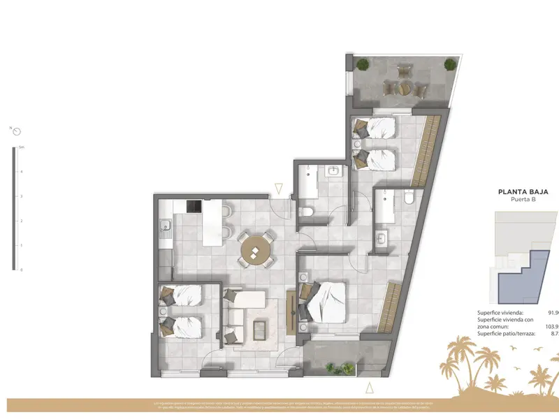 Apartamento de 3 dormitorios en Guardamar del Segura, Costa Blanca — foto 8 de 8